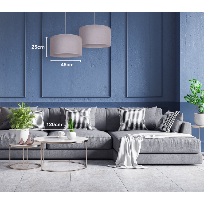 Duolla - Lampadario a sospensione con filo BRISTOL 1xE27/40W/230V diametro 45 cm grigio