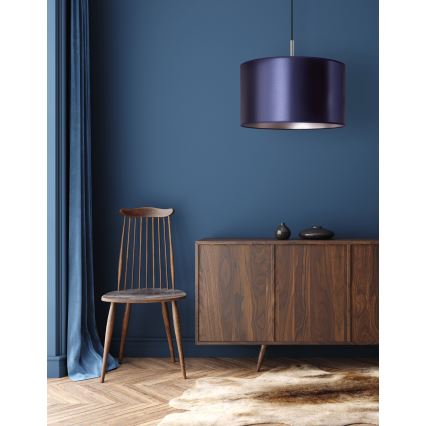 Duolla - Lampadario a sospensione con filo CANNES 1xE27/15W/230V diametro 45 cm blu/argento