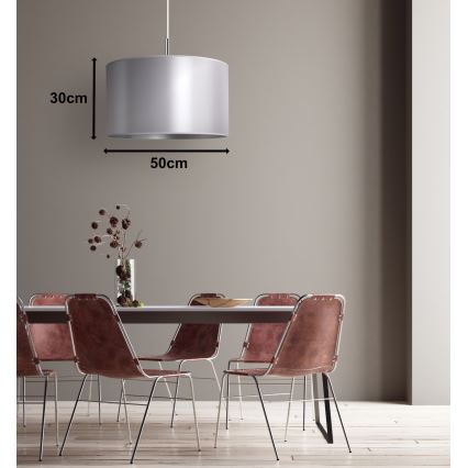 Duolla - Lampadario a sospensione con filo CANNES 1xE27/15W/230V diametro 50 cm argento