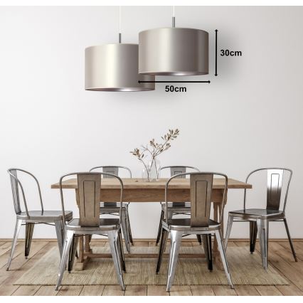 Duolla - Lampadario a sospensione con filo CANNES 1xE27/15W/230V diametro 50 cm argento