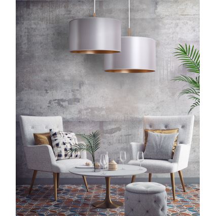 Duolla - Lampadario a sospensione con filo CANNES 1xE27/15W/230V diametro 50 cm argento/rame