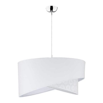 Duolla - Lampadario a sospensione con filo CELLO 1xE27/40W/230V diametro 45 cm bianco/pizzo