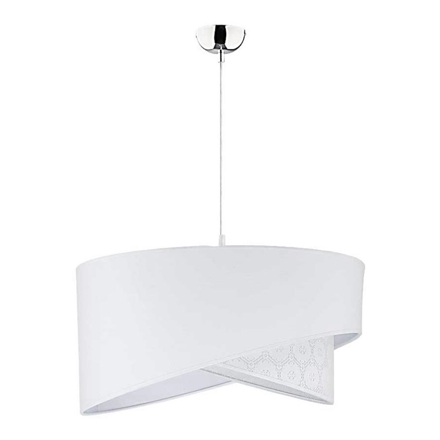 Duolla - Lampadario a sospensione con filo CELLO 1xE27/40W/230V diametro 45 cm bianco/pizzo
