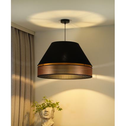 Duolla - Lampadario a sospensione con filo COPPER SHINY 1xE27/15W/230V diametro 60 cm nero/rame