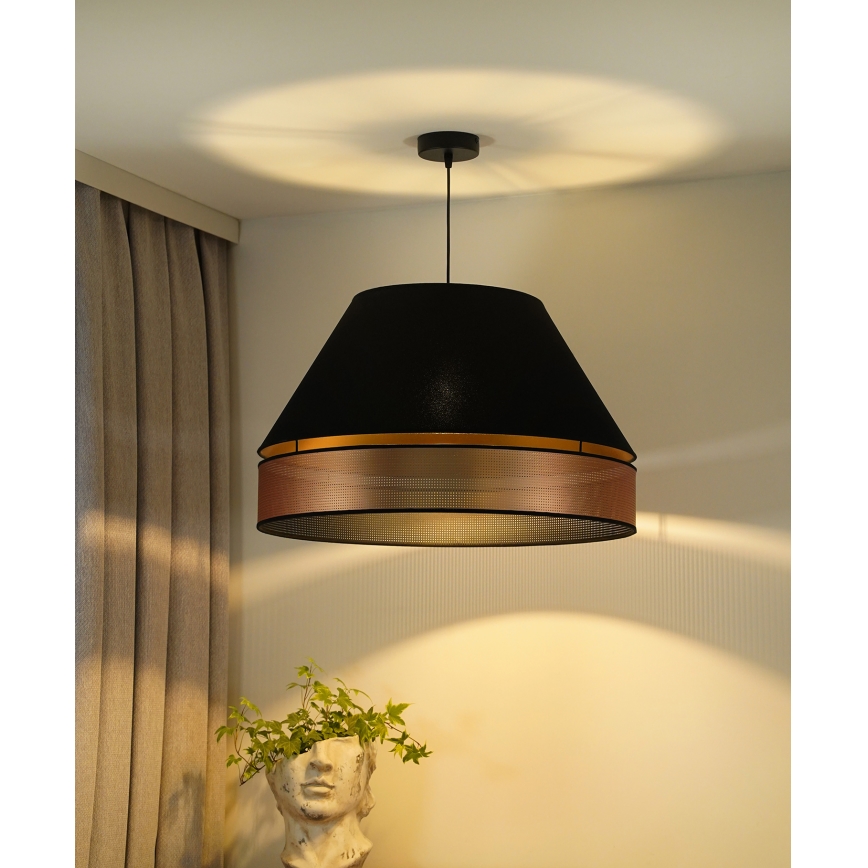 Duolla - Lampadario a sospensione con filo COPPER SHINY 1xE27/15W/230V diametro 60 cm nero/rame
