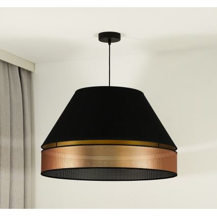 Duolla - Lampadario a sospensione con filo COPPER SHINY 1xE27/15W/230V diametro 60 cm nero/rame