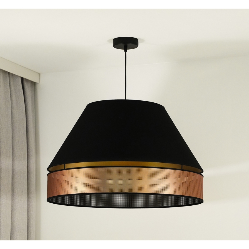 Duolla - Lampadario a sospensione con filo COPPER SHINY 1xE27/15W/230V diametro 60 cm nero/rame