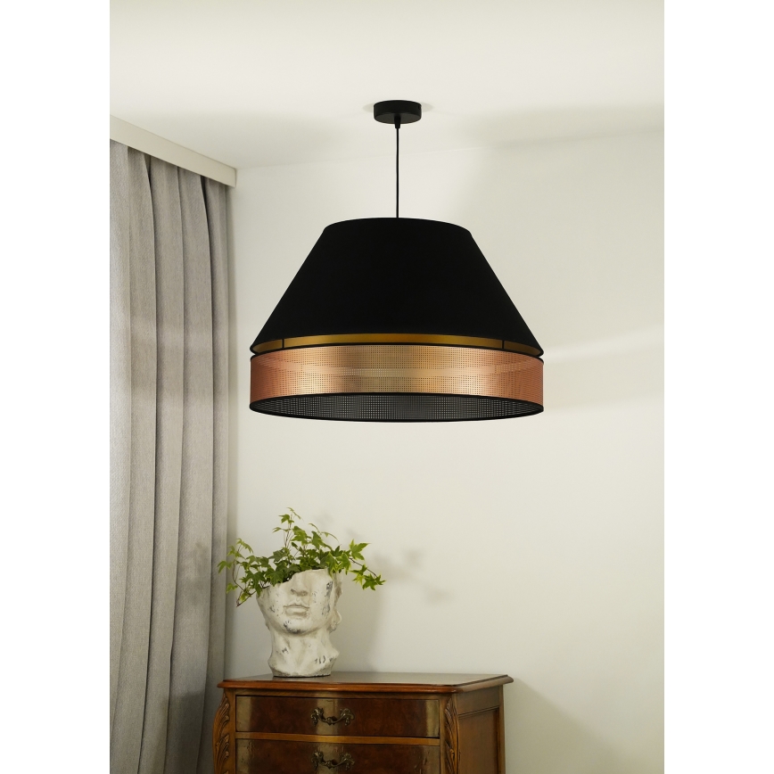 Duolla - Lampadario a sospensione con filo COPPER SHINY 1xE27/15W/230V diametro 60 cm nero/rame