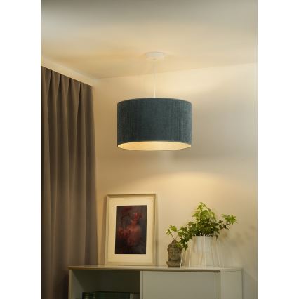 Duolla - Lampadario a sospensione con filo CORDUROY 1xE27/15W/230V diametro 40 cm azzurro