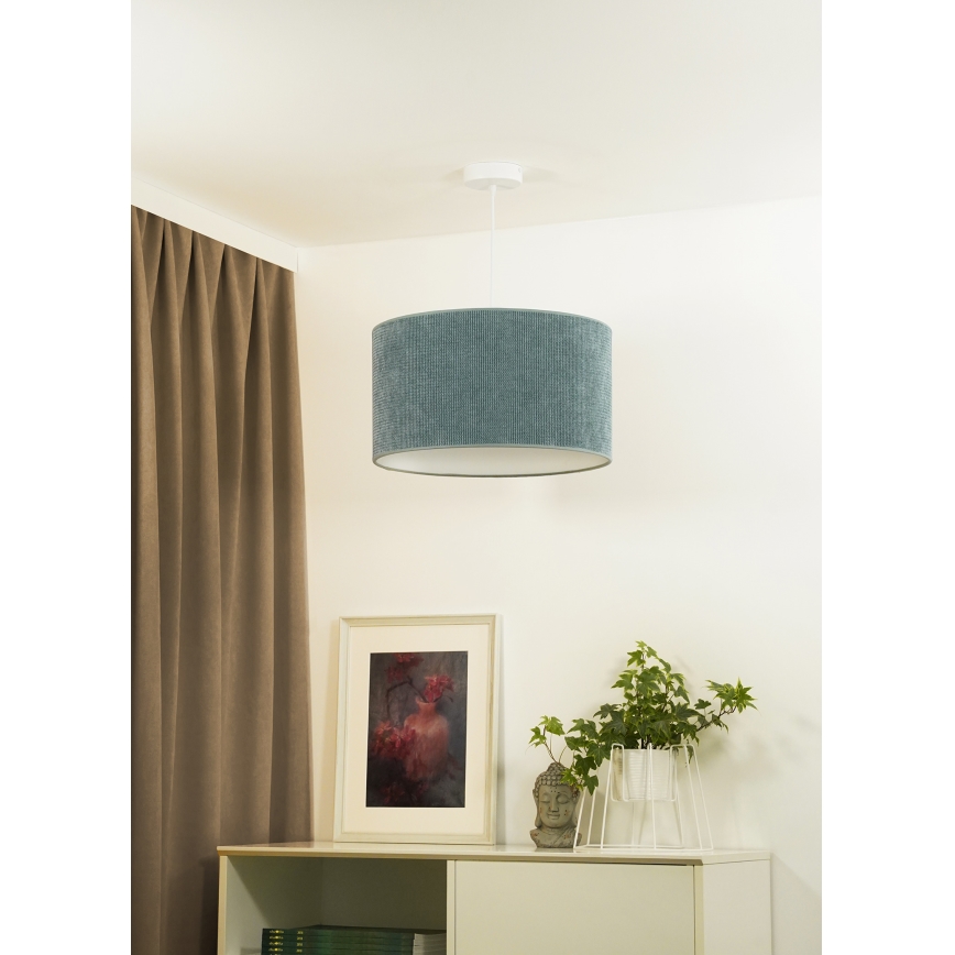 Duolla - Lampadario a sospensione con filo CORDUROY 1xE27/15W/230V diametro 40 cm azzurro