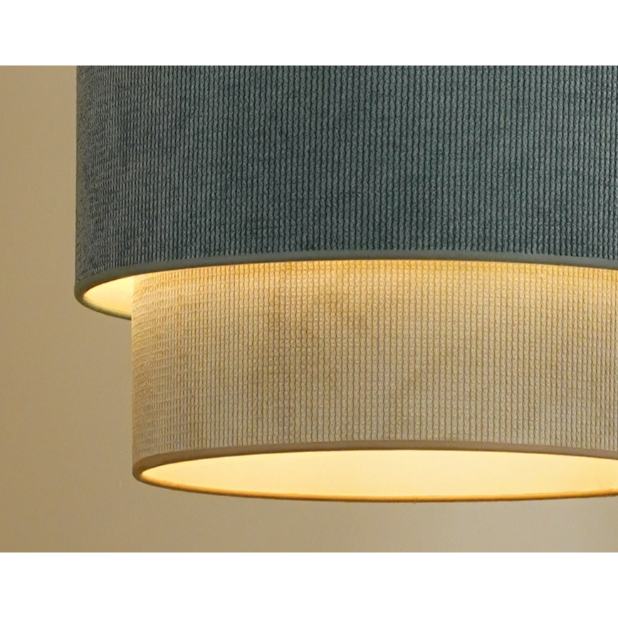 Duolla - Lampadario a sospensione con filo CORDUROY 1xE27/15W/230V diametro 40 cm blu/beige