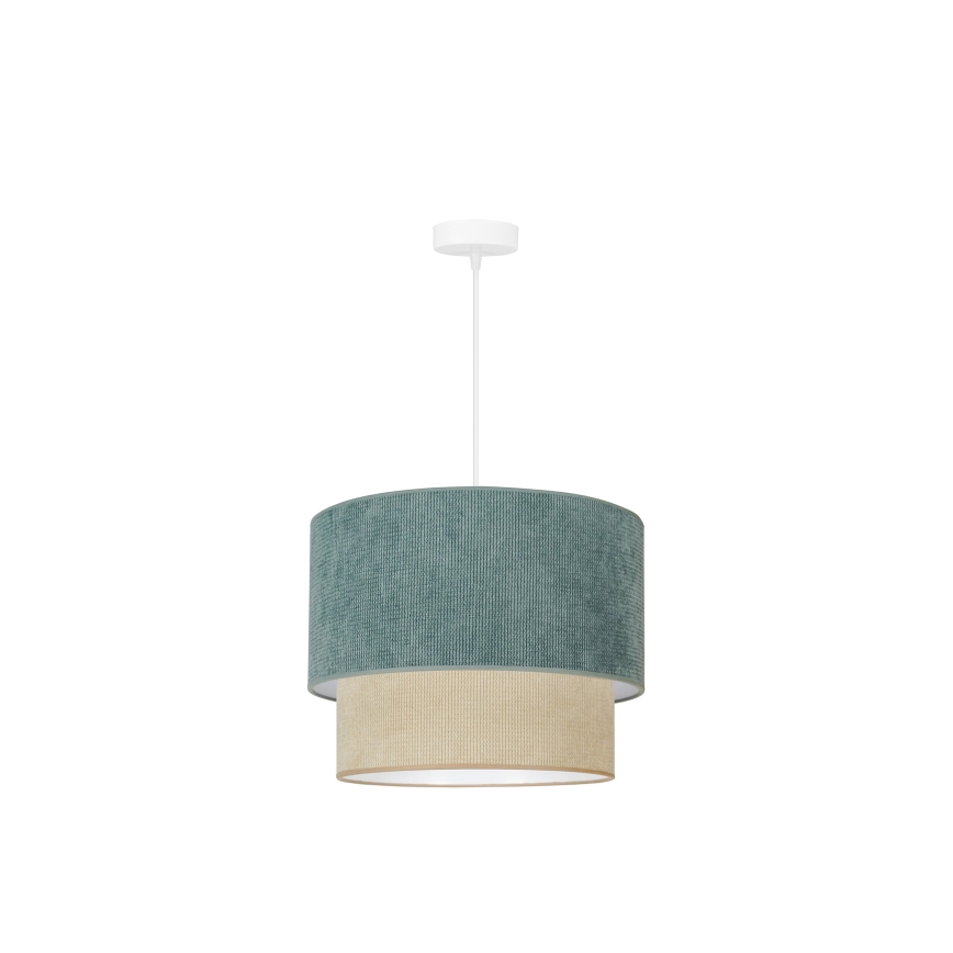 Duolla - Lampadario a sospensione con filo CORDUROY 1xE27/15W/230V diametro 40 cm blu/beige
