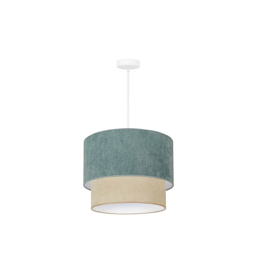 Duolla - Lampadario a sospensione con filo CORDUROY 1xE27/15W/230V diametro 40 cm blu/beige