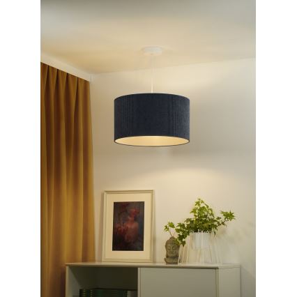 Duolla - Lampadario a sospensione con filo CORDUROY 1xE27/15W/230V diametro 40 cm blu scuro