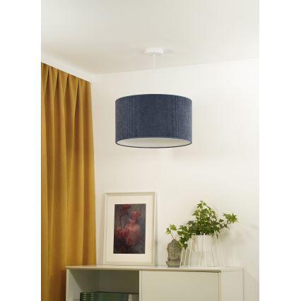Duolla - Lampadario a sospensione con filo CORDUROY 1xE27/15W/230V diametro 40 cm blu scuro