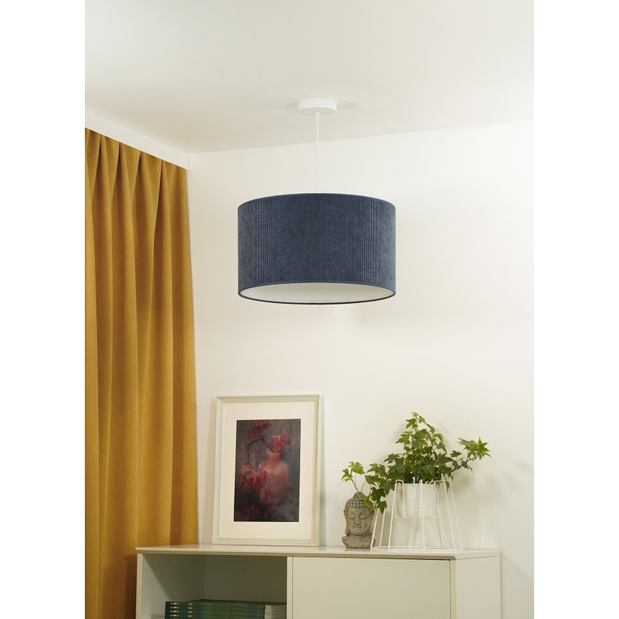 Duolla - Lampadario a sospensione con filo CORDUROY 1xE27/15W/230V diametro 40 cm blu scuro