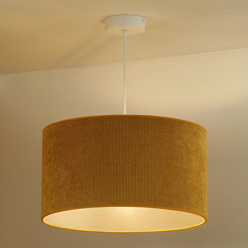 Duolla - Lampadario a sospensione con filo CORDUROY 1xE27/15W/230V diametro 40 cm giallo