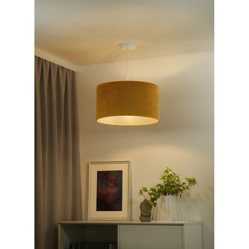 Duolla - Lampadario a sospensione con filo CORDUROY 1xE27/15W/230V diametro 40 cm giallo