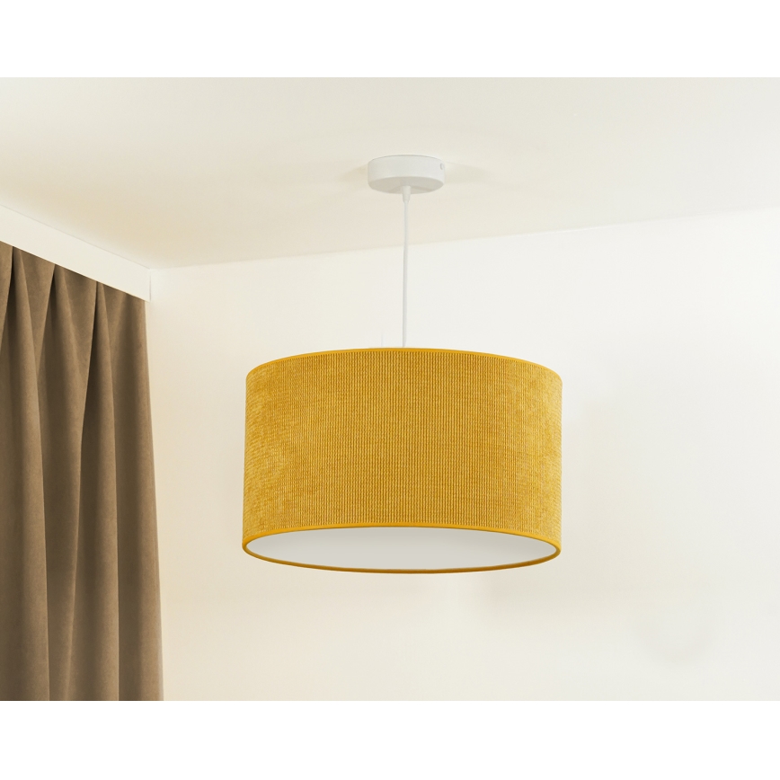 Duolla - Lampadario a sospensione con filo CORDUROY 1xE27/15W/230V diametro 40 cm giallo