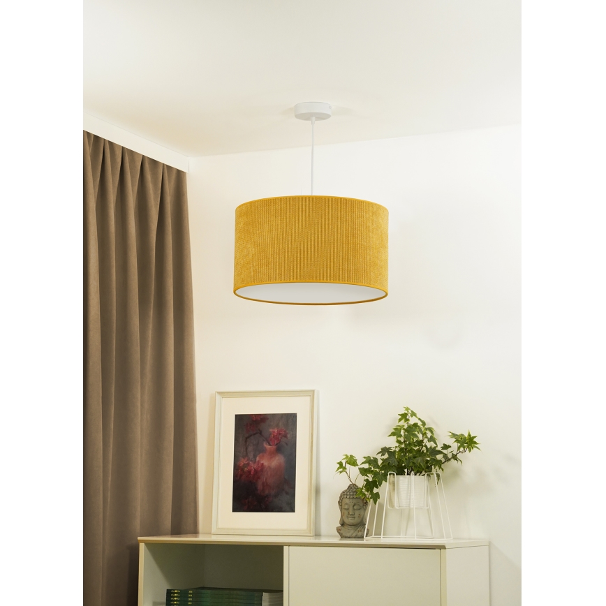 Duolla - Lampadario a sospensione con filo CORDUROY 1xE27/15W/230V diametro 40 cm giallo