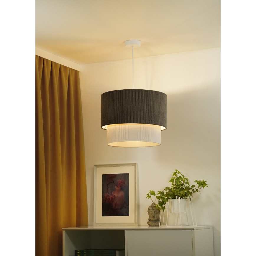 Duolla - Lampadario a sospensione con filo CORDUROY 1xE27/15W/230V diametro 40 cm marrone/color crema