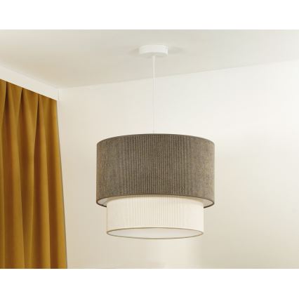 Duolla - Lampadario a sospensione con filo CORDUROY 1xE27/15W/230V diametro 40 cm marrone/color crema