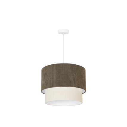 Duolla - Lampadario a sospensione con filo CORDUROY 1xE27/15W/230V diametro 40 cm marrone/color crema