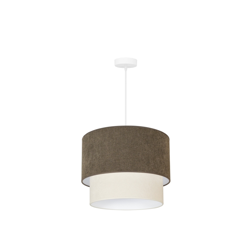 Duolla - Lampadario a sospensione con filo CORDUROY 1xE27/15W/230V diametro 40 cm marrone/color crema