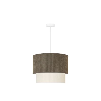 Duolla - Lampadario a sospensione con filo CORDUROY 1xE27/15W/230V diametro 40 cm marrone/color crema