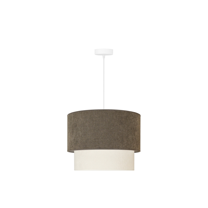 Duolla - Lampadario a sospensione con filo CORDUROY 1xE27/15W/230V diametro 40 cm marrone/color crema