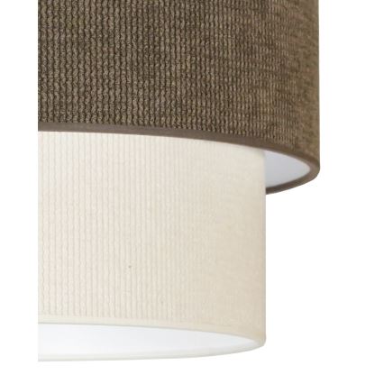 Duolla - Lampadario a sospensione con filo CORDUROY 1xE27/15W/230V diametro 40 cm marrone/color crema
