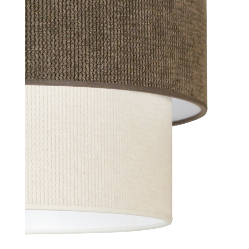 Duolla - Lampadario a sospensione con filo CORDUROY 1xE27/15W/230V diametro 40 cm marrone/color crema