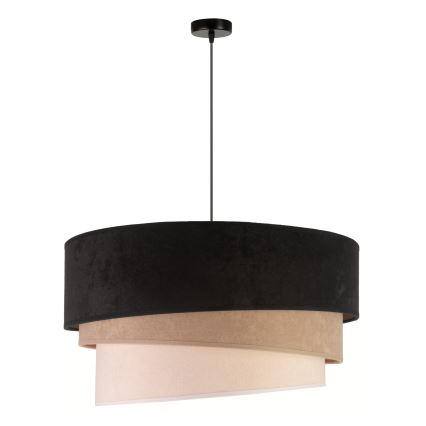 Duolla - Lampadario a sospensione con filo DEVON 1xE27/40W/230V diametro 45 cm nero/beige