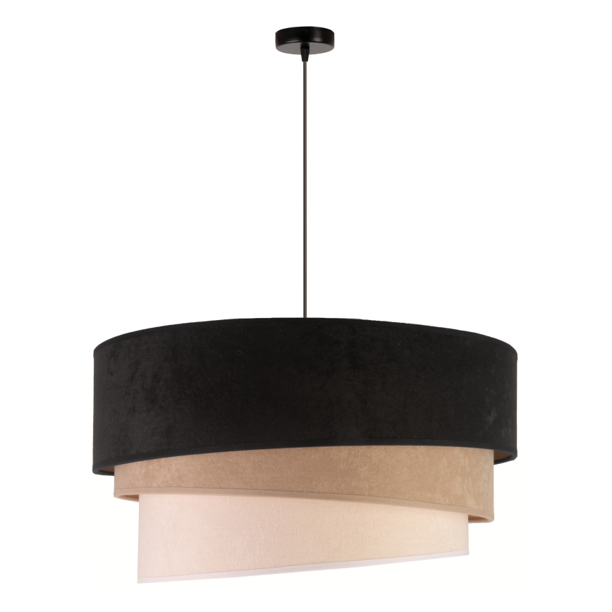 Duolla - Lampadario a sospensione con filo DEVON 1xE27/40W/230V diametro 45 cm nero/beige