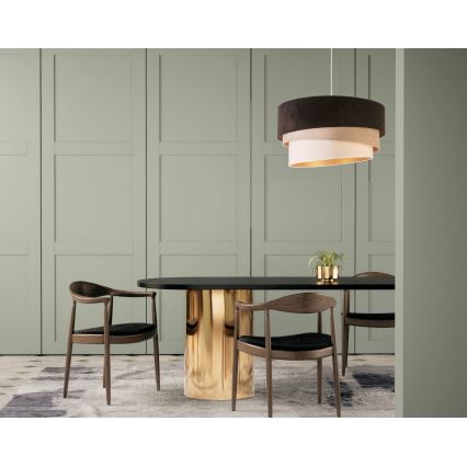 Duolla - Lampadario a sospensione con filo DEVON 1xE27/40W/230V diametro 45 cm nero/beige