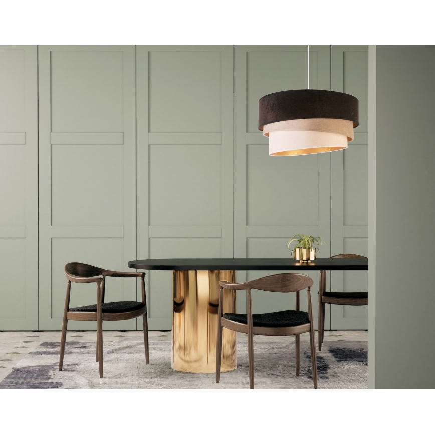 Duolla - Lampadario a sospensione con filo DEVON 1xE27/40W/230V diametro 45 cm nero/beige