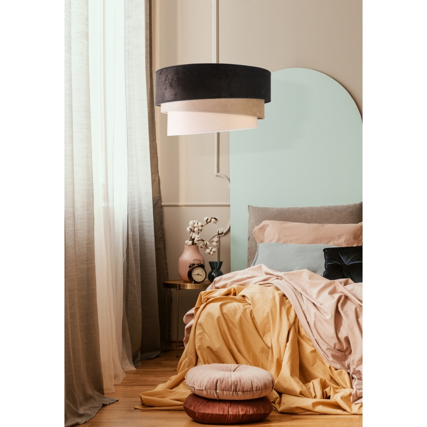 Duolla - Lampadario a sospensione con filo DEVON 1xE27/40W/230V diametro 45 cm nero/beige