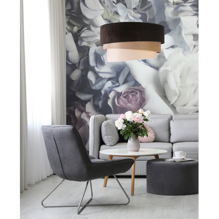 Duolla - Lampadario a sospensione con filo DEVON 1xE27/40W/230V diametro 45 cm nero/beige