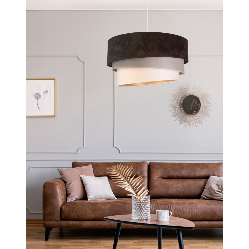 Duolla - Lampadario a sospensione con filo DEVON 1xE27/40W/230V diametro 45 cm nero/grigio/beige