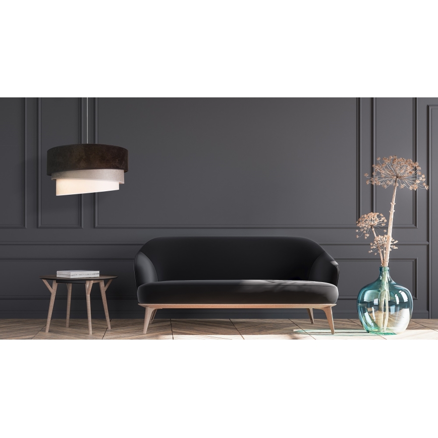 Duolla - Lampadario a sospensione con filo DEVON 1xE27/40W/230V diametro 45 cm nero/grigio/beige