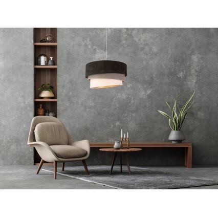 Duolla - Lampadario a sospensione con filo DEVON 1xE27/40W/230V diametro 45 cm nero/grigio/beige