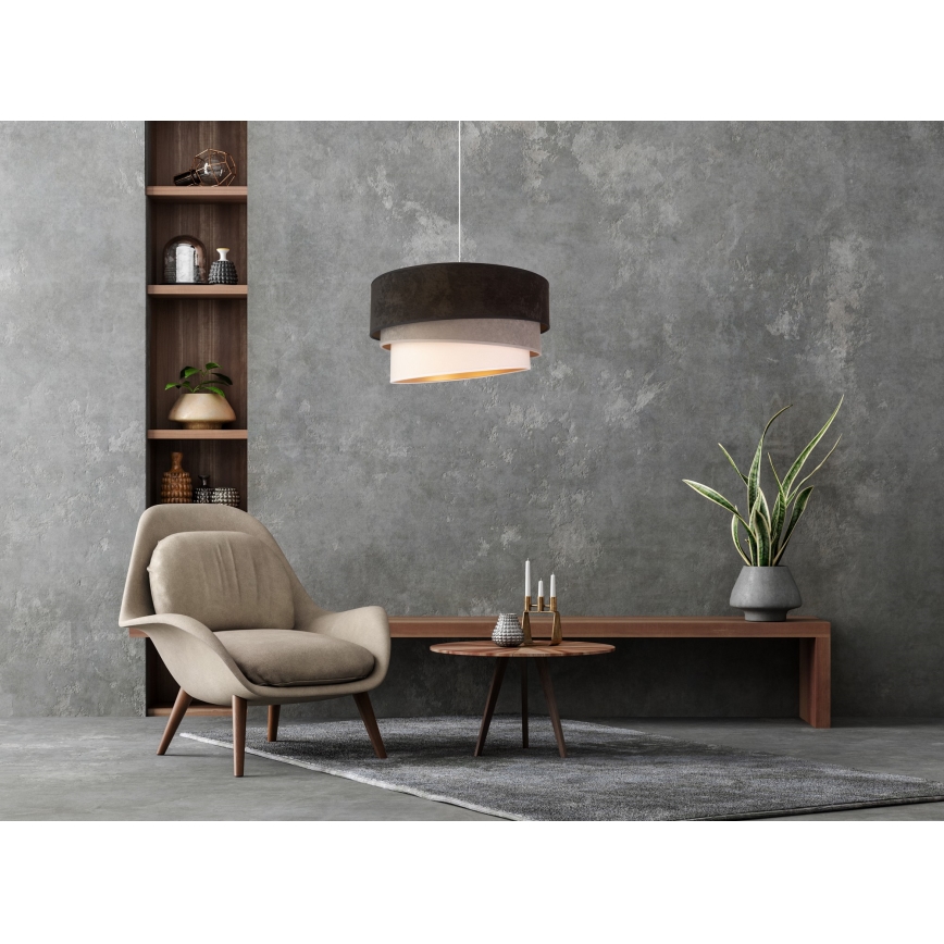 Duolla - Lampadario a sospensione con filo DEVON 1xE27/40W/230V diametro 45 cm nero/grigio/beige