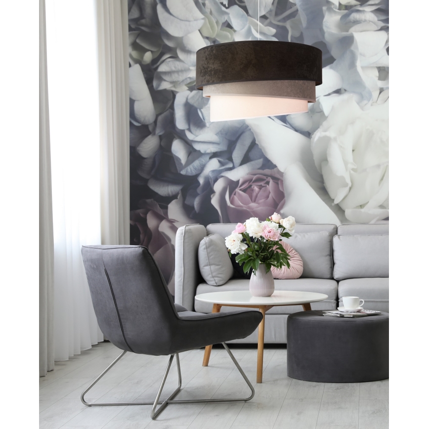 Duolla - Lampadario a sospensione con filo DEVON 1xE27/40W/230V diametro 45 cm nero/grigio/beige
