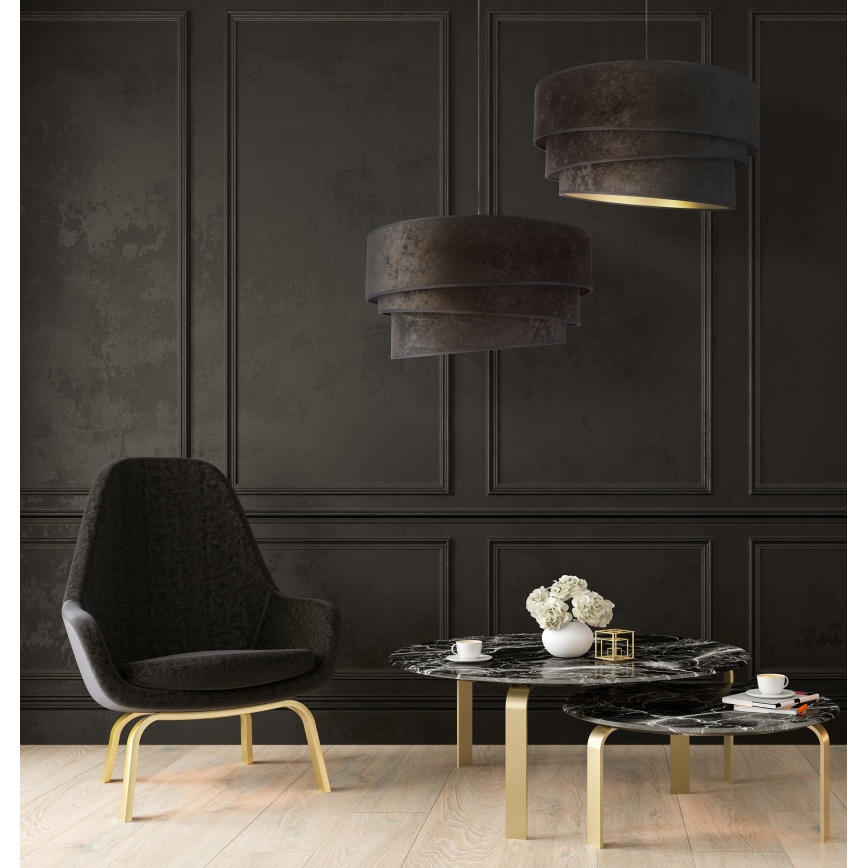 Duolla - Lampadario a sospensione con filo DEVON 1xE27/40W/230V diametro 45 cm nero/oro
