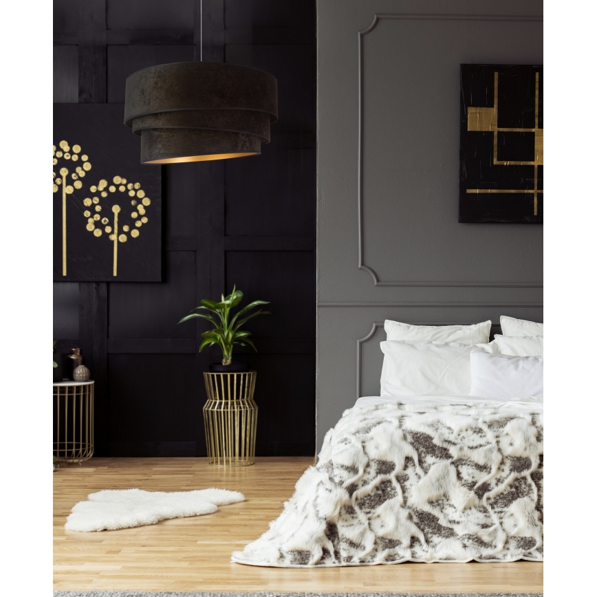 Duolla - Lampadario a sospensione con filo DEVON 1xE27/40W/230V diametro 45 cm nero/oro