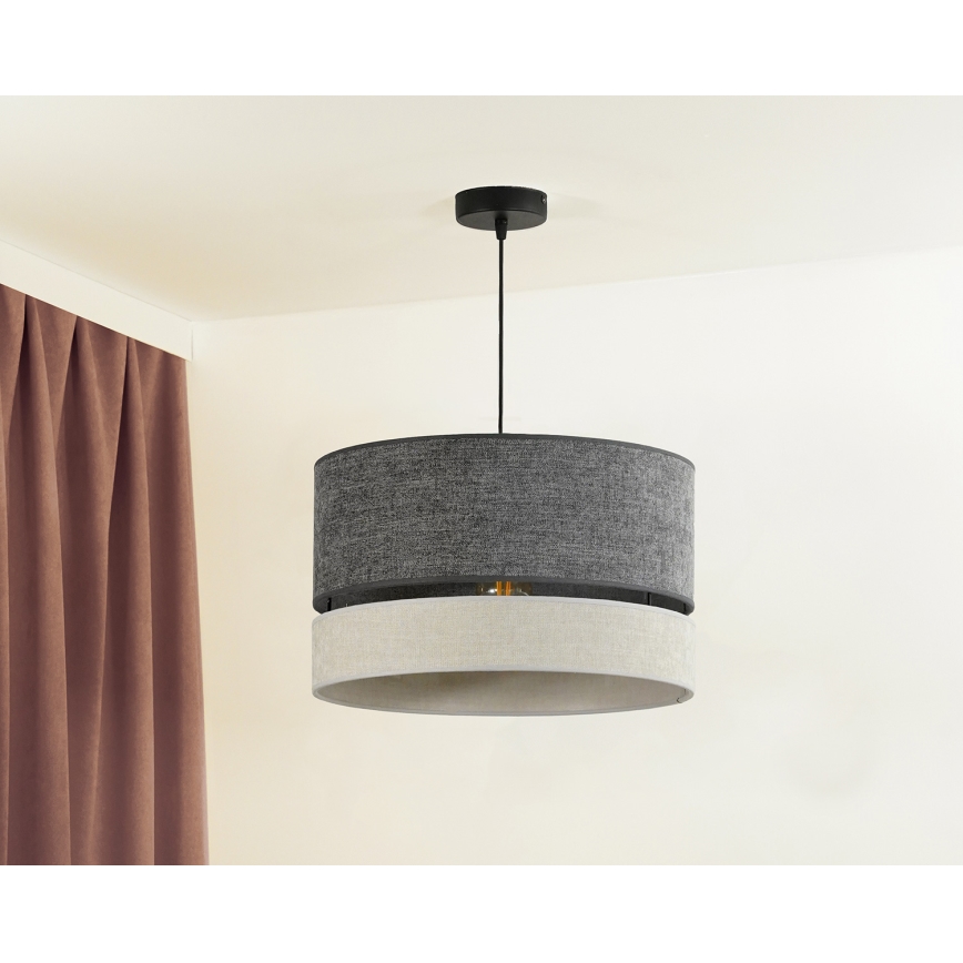 Duolla - Lampadario a sospensione con filo DOUBLE 1xE27/15W/230V diametro 40 cm grigio