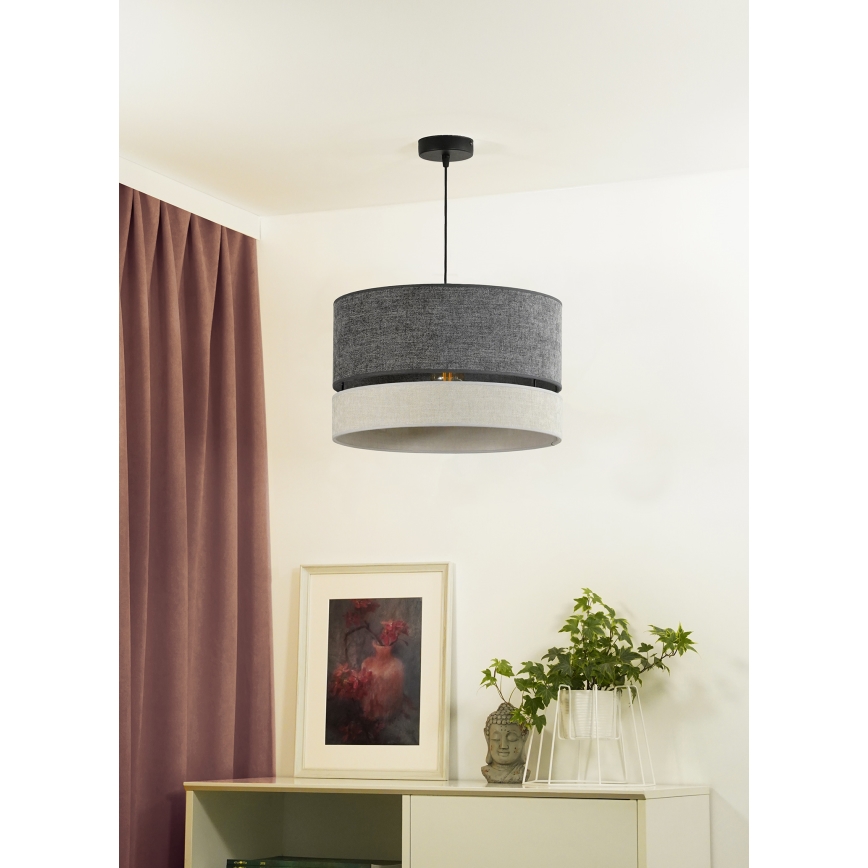 Duolla - Lampadario a sospensione con filo DOUBLE 1xE27/15W/230V diametro 40 cm grigio