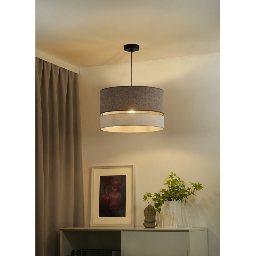 Duolla - Lampadario a sospensione con filo DOUBLE 1xE27/15W/230V diametro 40 cm marrone/grigio