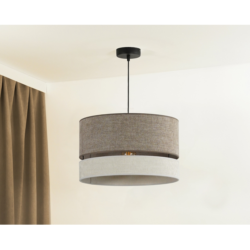 Duolla - Lampadario a sospensione con filo DOUBLE 1xE27/15W/230V diametro 40 cm marrone/grigio