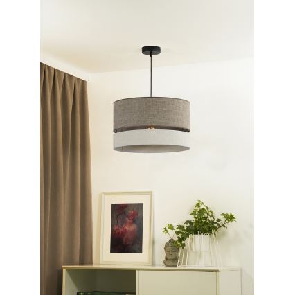 Duolla - Lampadario a sospensione con filo DOUBLE 1xE27/15W/230V diametro 40 cm marrone/grigio
